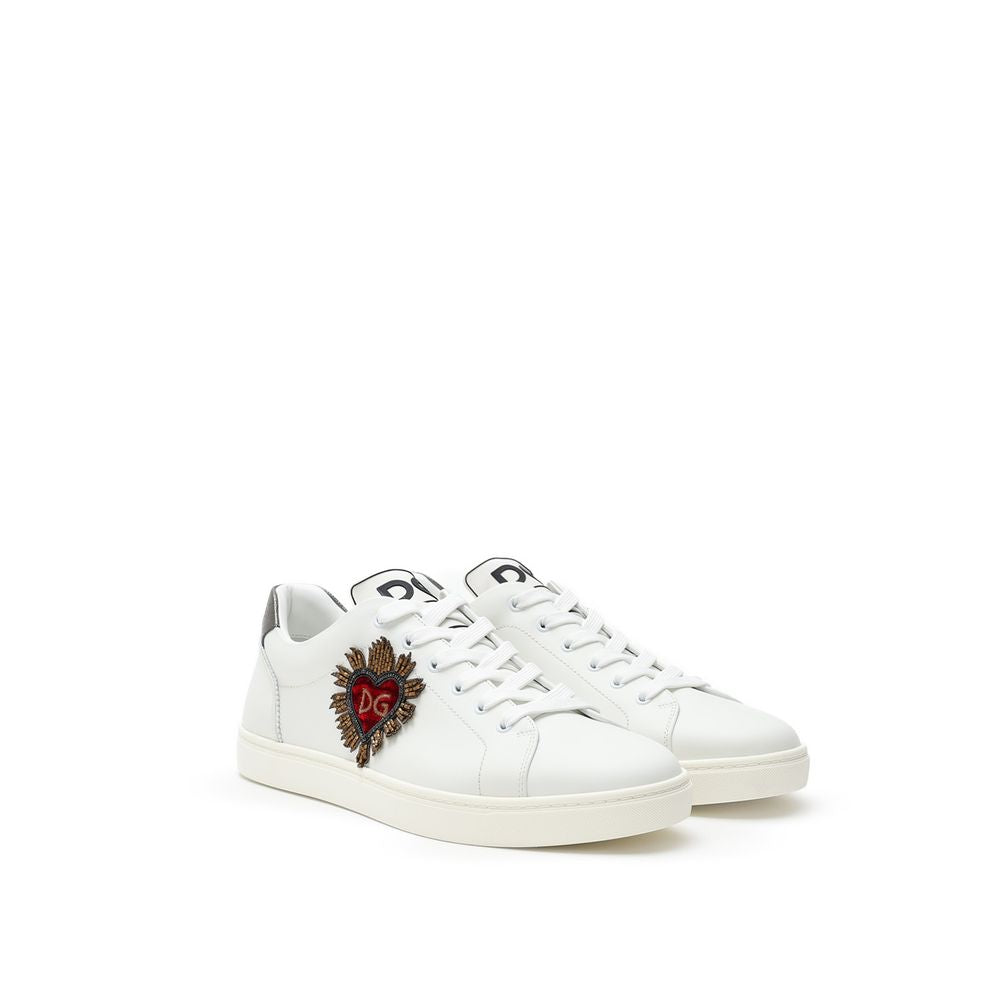 Baskets en cuir blanc Dolce & Gabbana