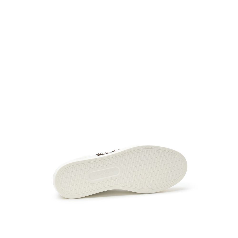 Baskets en cuir blanc Dolce & Gabbana