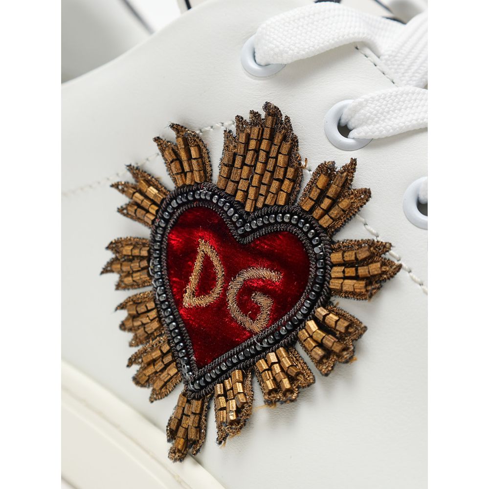 Baskets en cuir blanc Dolce & Gabbana