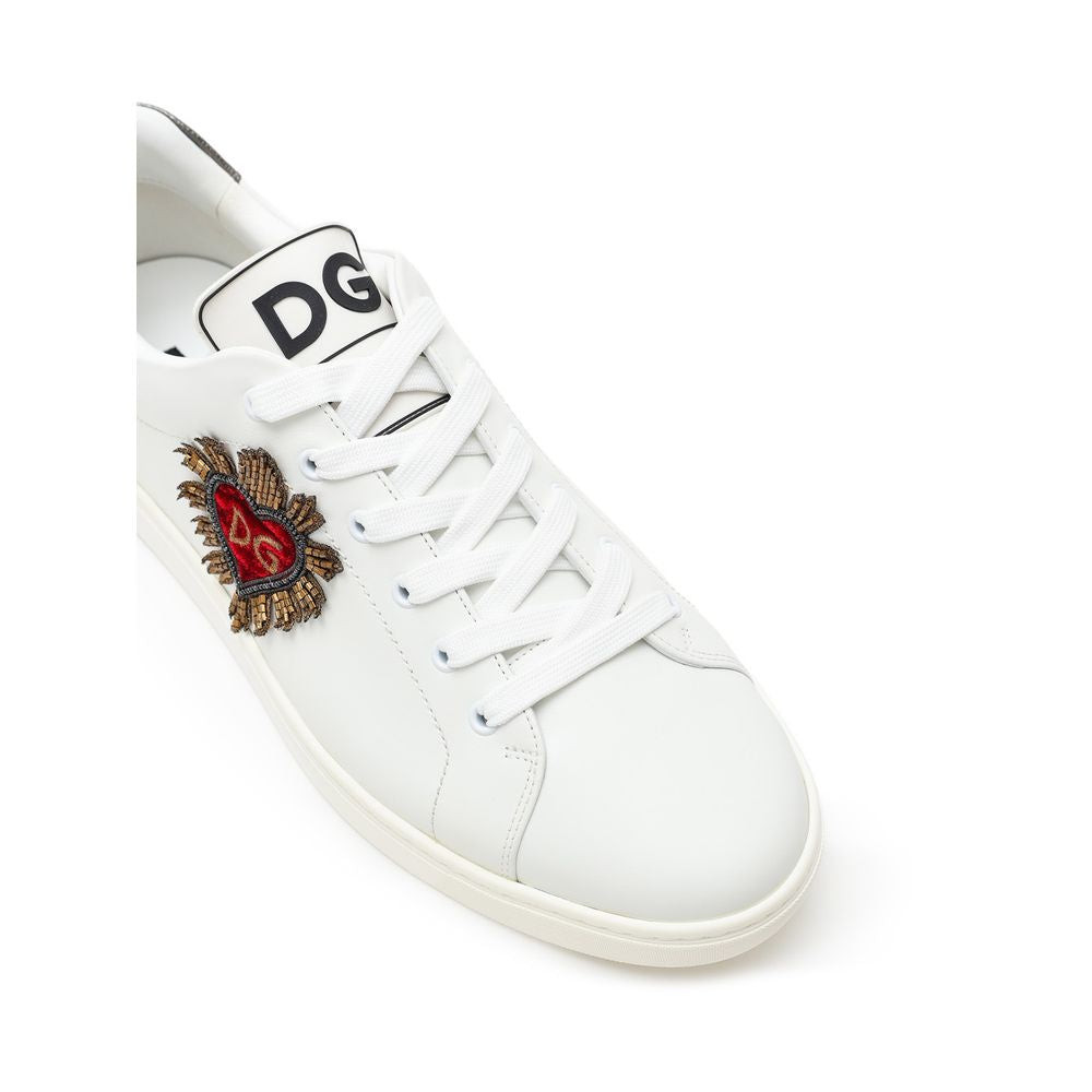 Baskets en cuir blanc Dolce & Gabbana