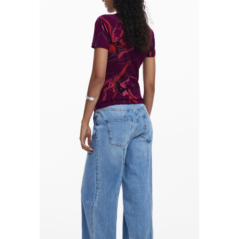 T-shirt violet en élasthanne Desigual