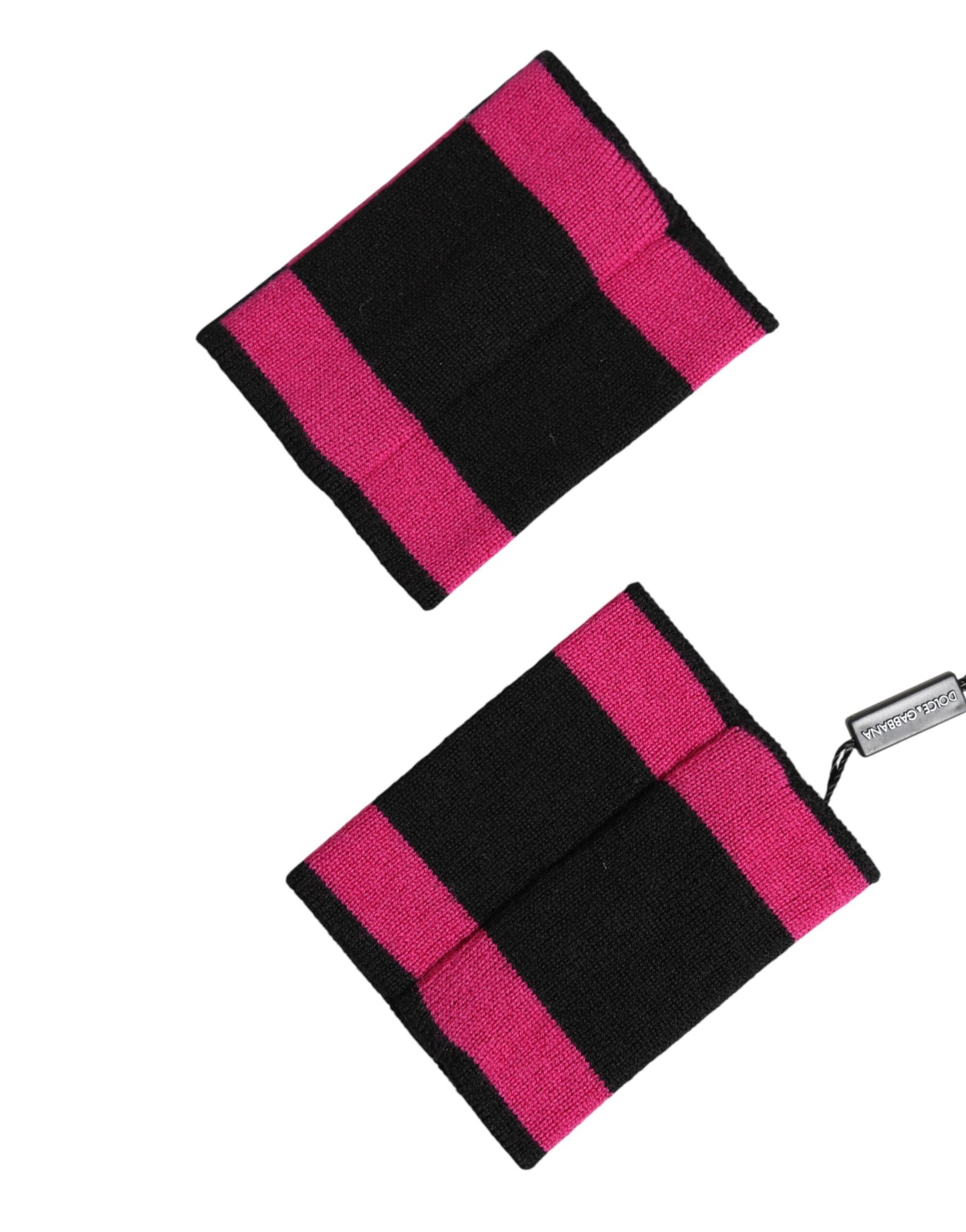 Bracelet Dolce & Gabbana en cachemire noir et rose avec logo DG (1 paire)