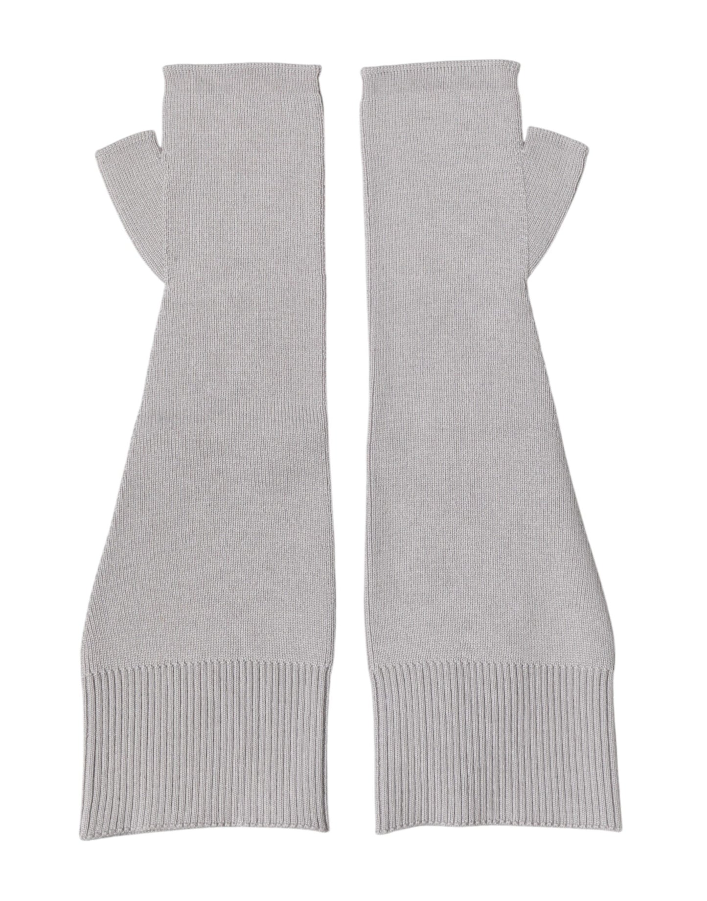 Gants Dolce & Gabbana gris en laine vierge tricotée sans doigts pour hommes