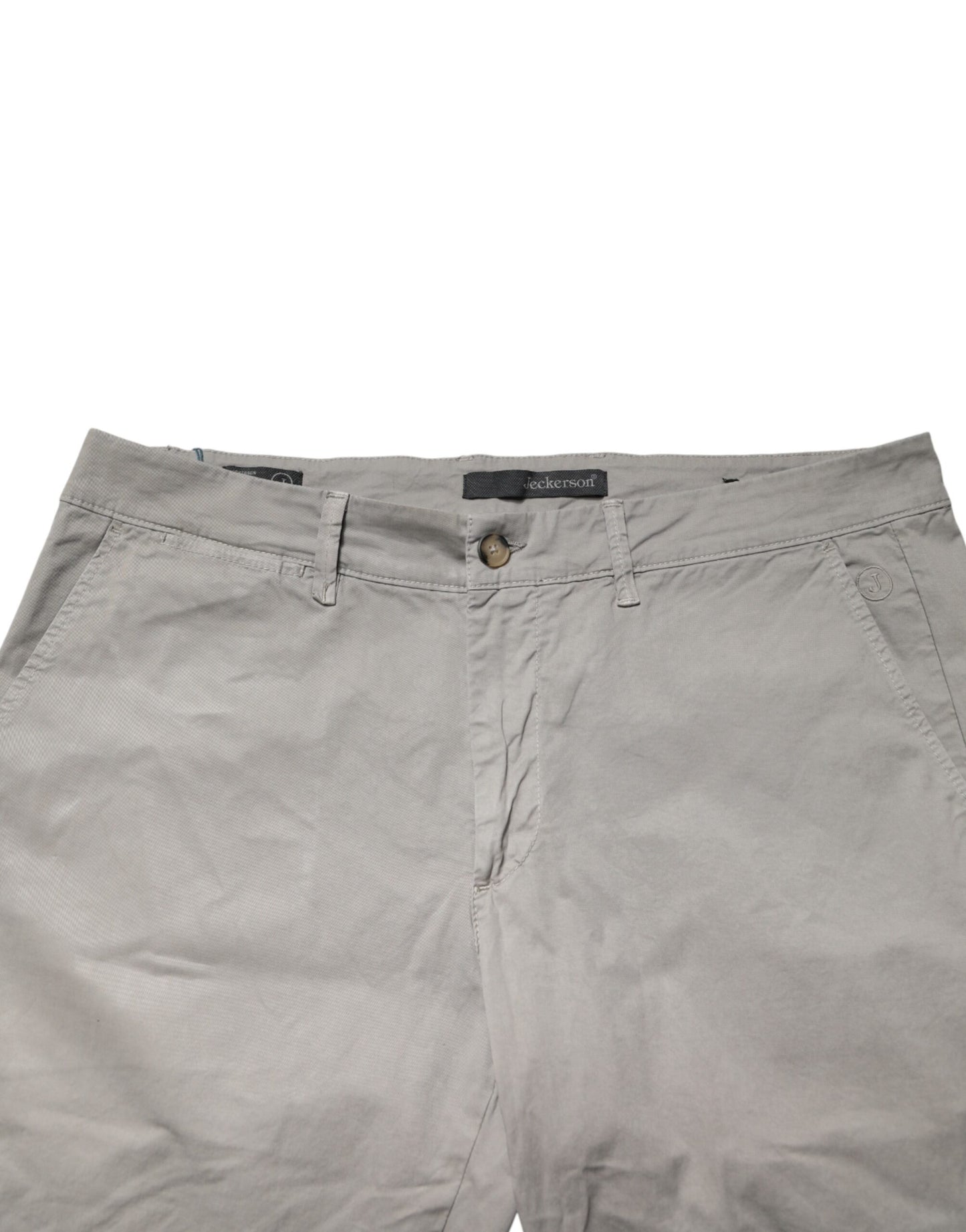 Pantalon chino Jeckerson gris en coton stretch, coupe fuselée, pour homme