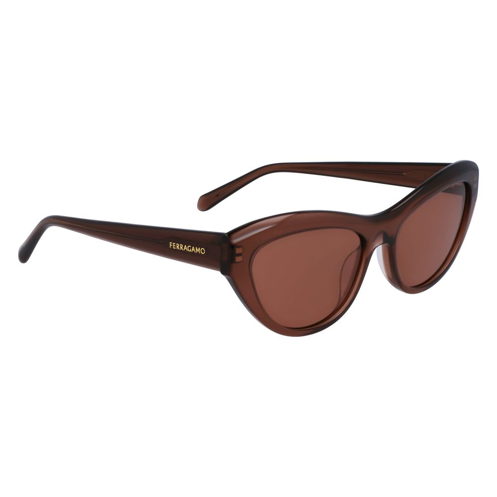 Lunettes de soleil Ferragamo en acétate marron