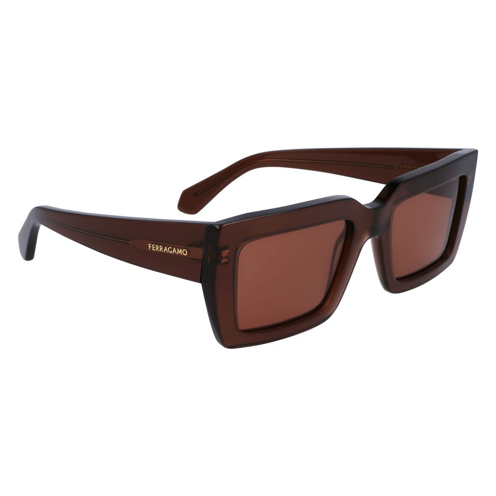 Lunettes de soleil Ferragamo en acétate marron