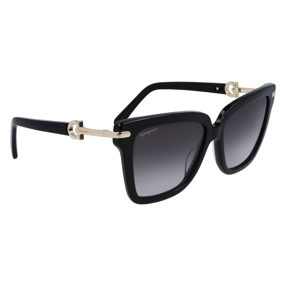 Lunettes de soleil Ferragamo en acétate noir
