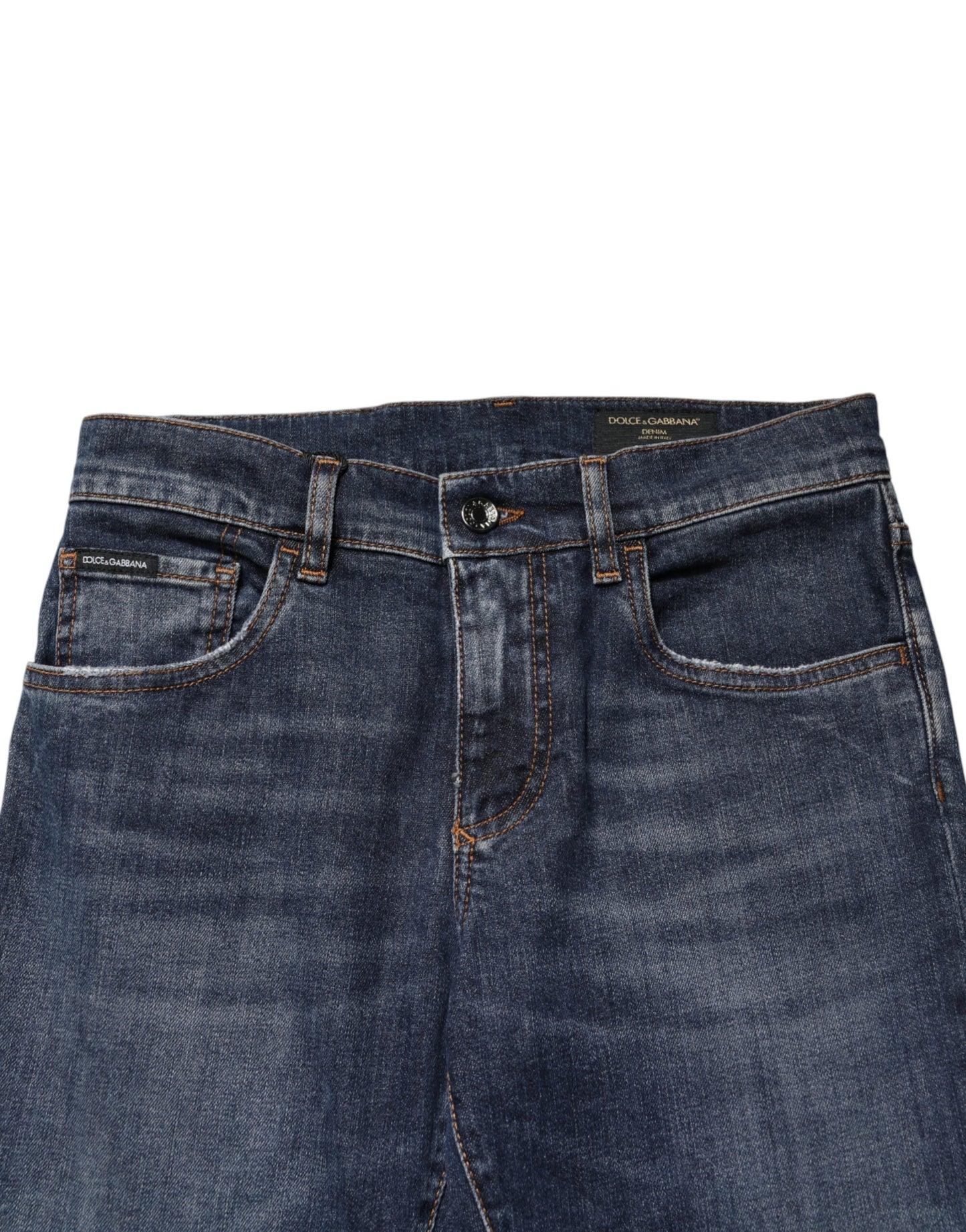 Dolce & Gabbana Blue Cotton Stretch Skinny Men Denim Jeans