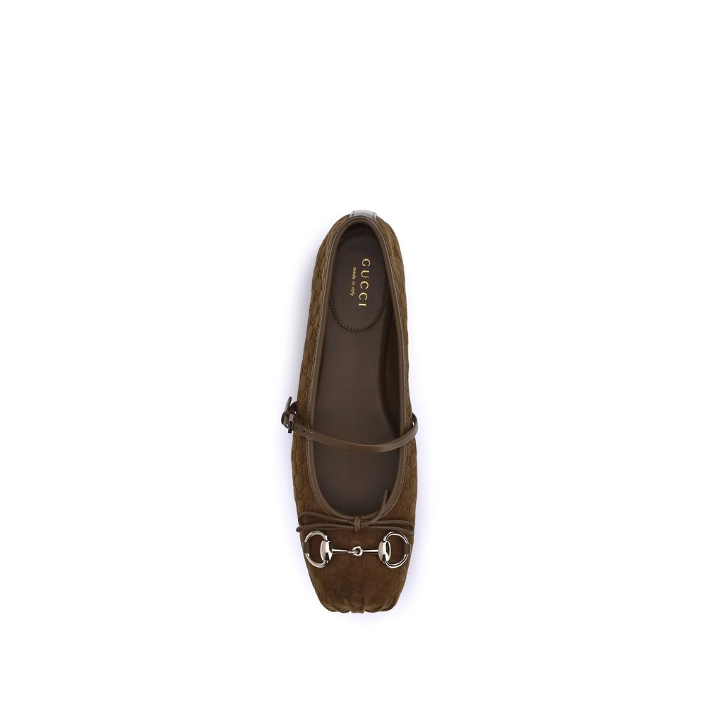 Ballerines Gucci Bos Taurus en cuir de veau marron