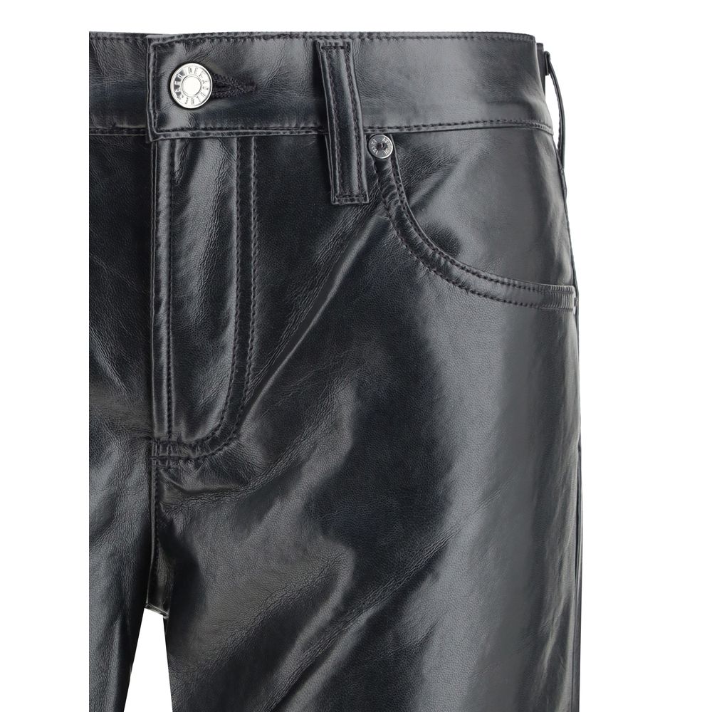 Pantalon en cuir noir Agolde