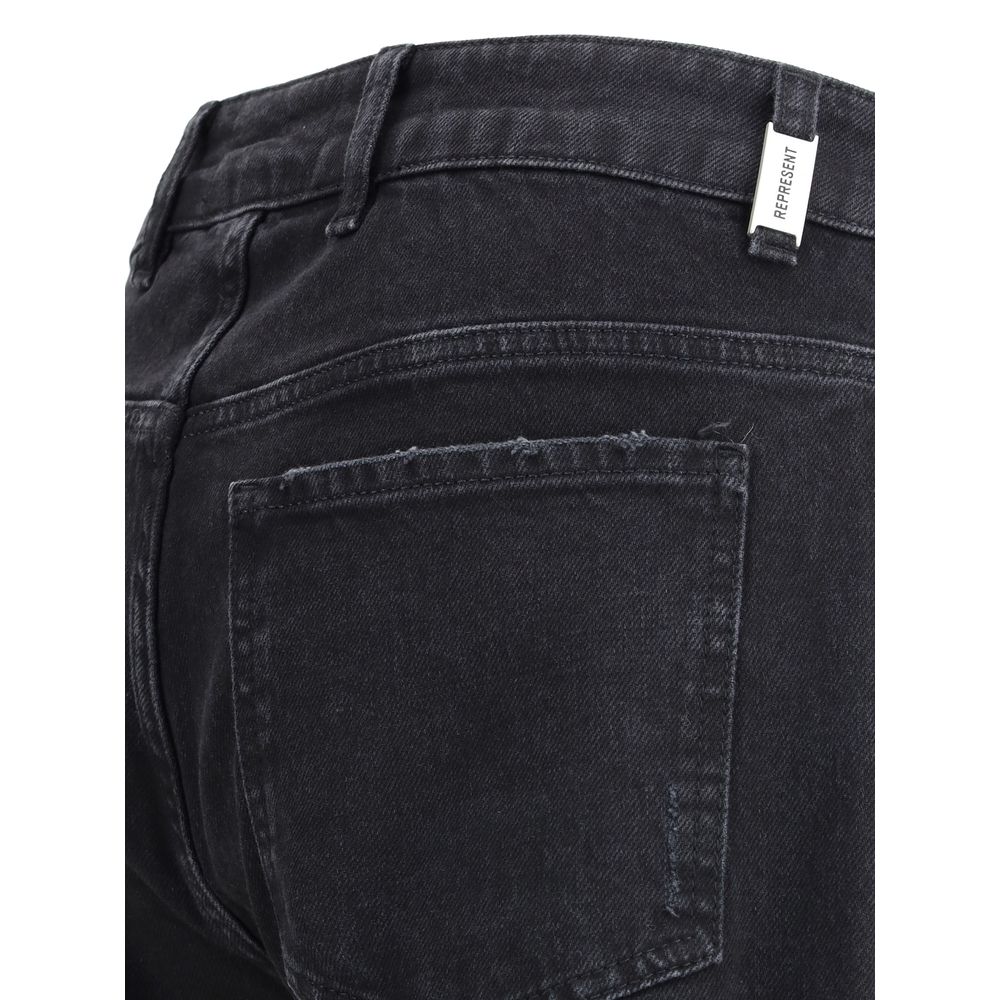 Jeans droits en coton noir Represent