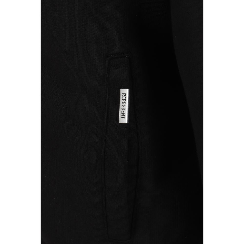 Sweat-shirt en coton noir Représente