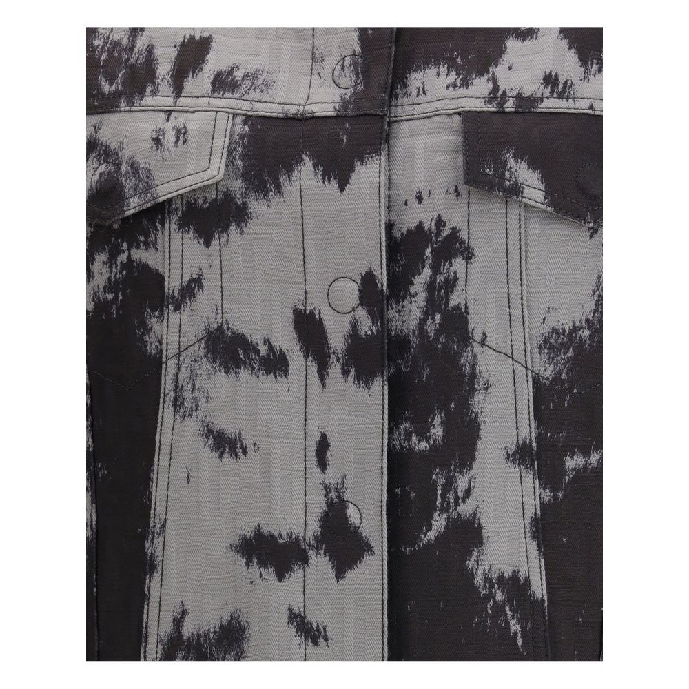 Veste en jean noir en coton Fendi