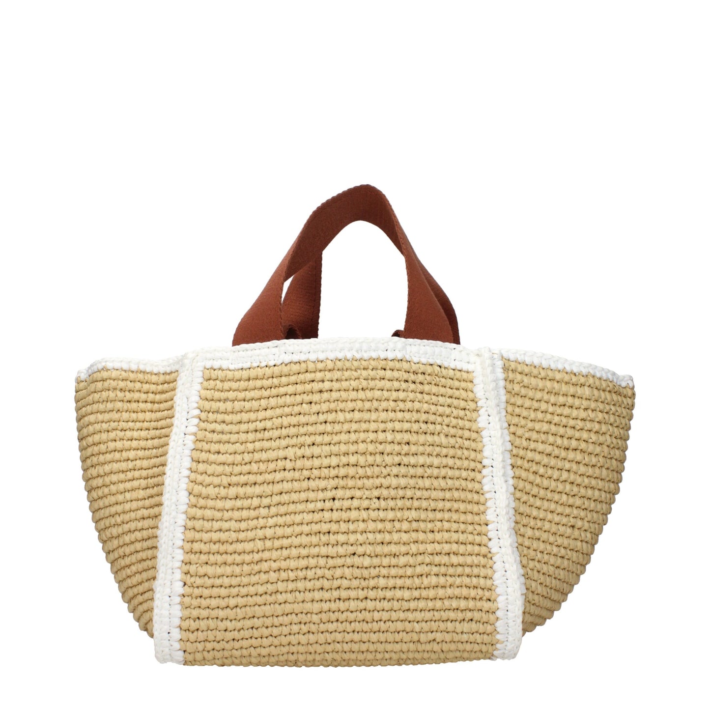 Sac à main Marni en raphia beige