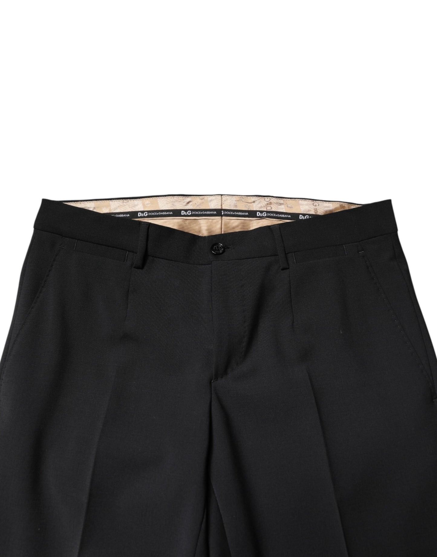 Pantalon tailleur noir en laine pour homme Dolce & Gabbana