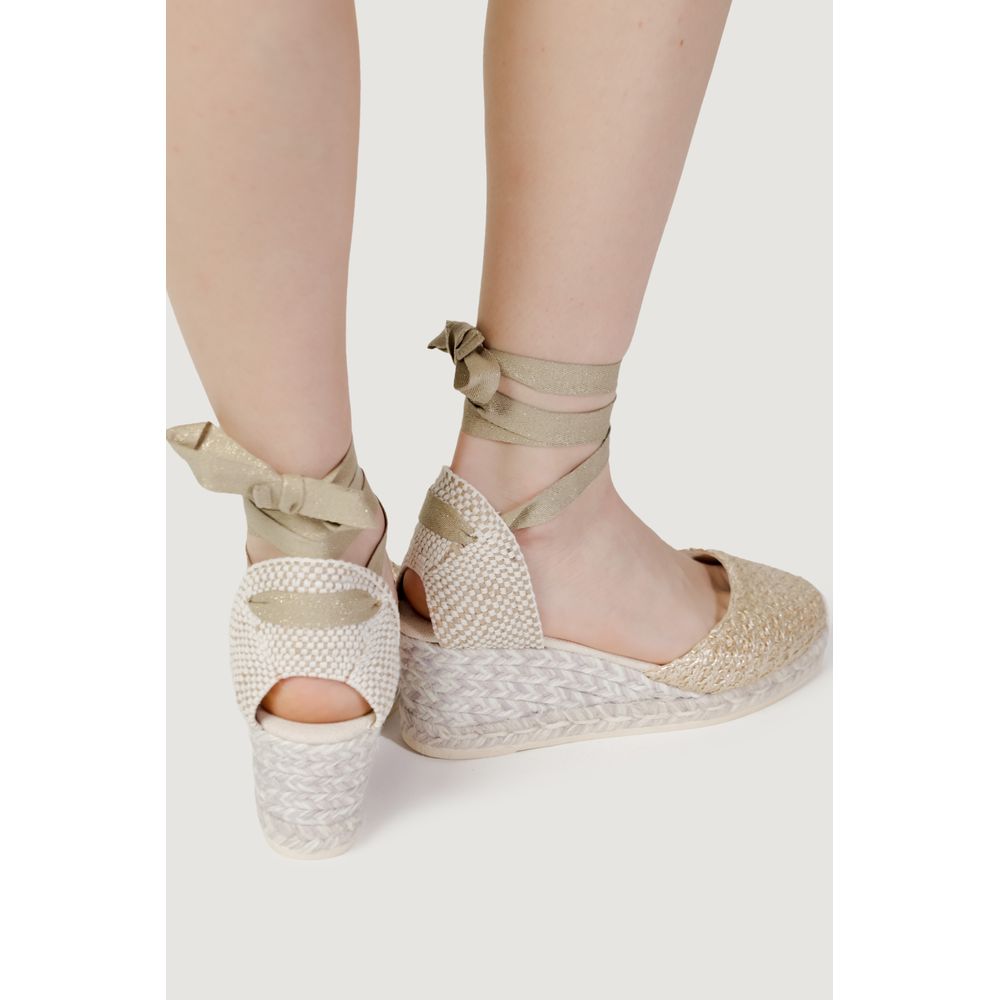 Espadrilles grises en coton à talons hauts
