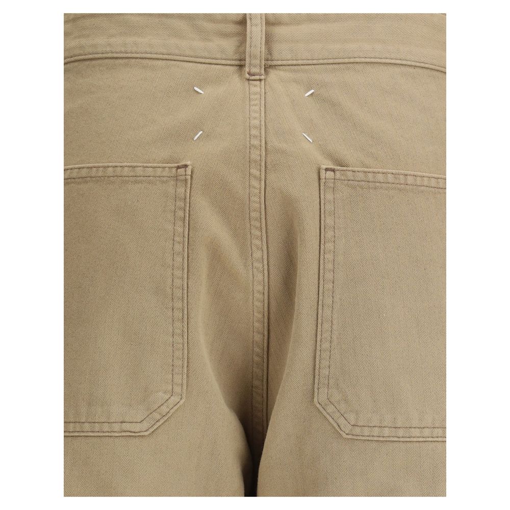 Pantalon cargo en coton beige Margiela