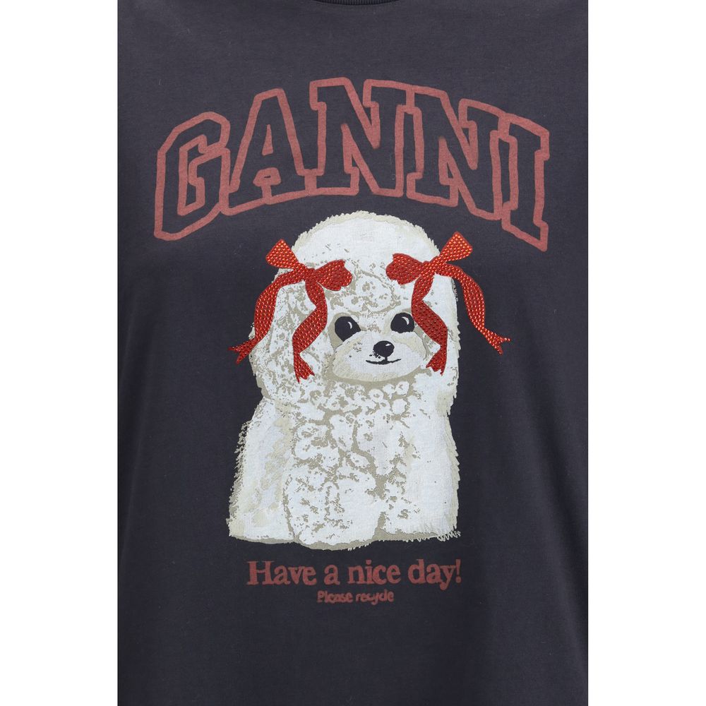 Sweat-shirt Ganni en coton noir