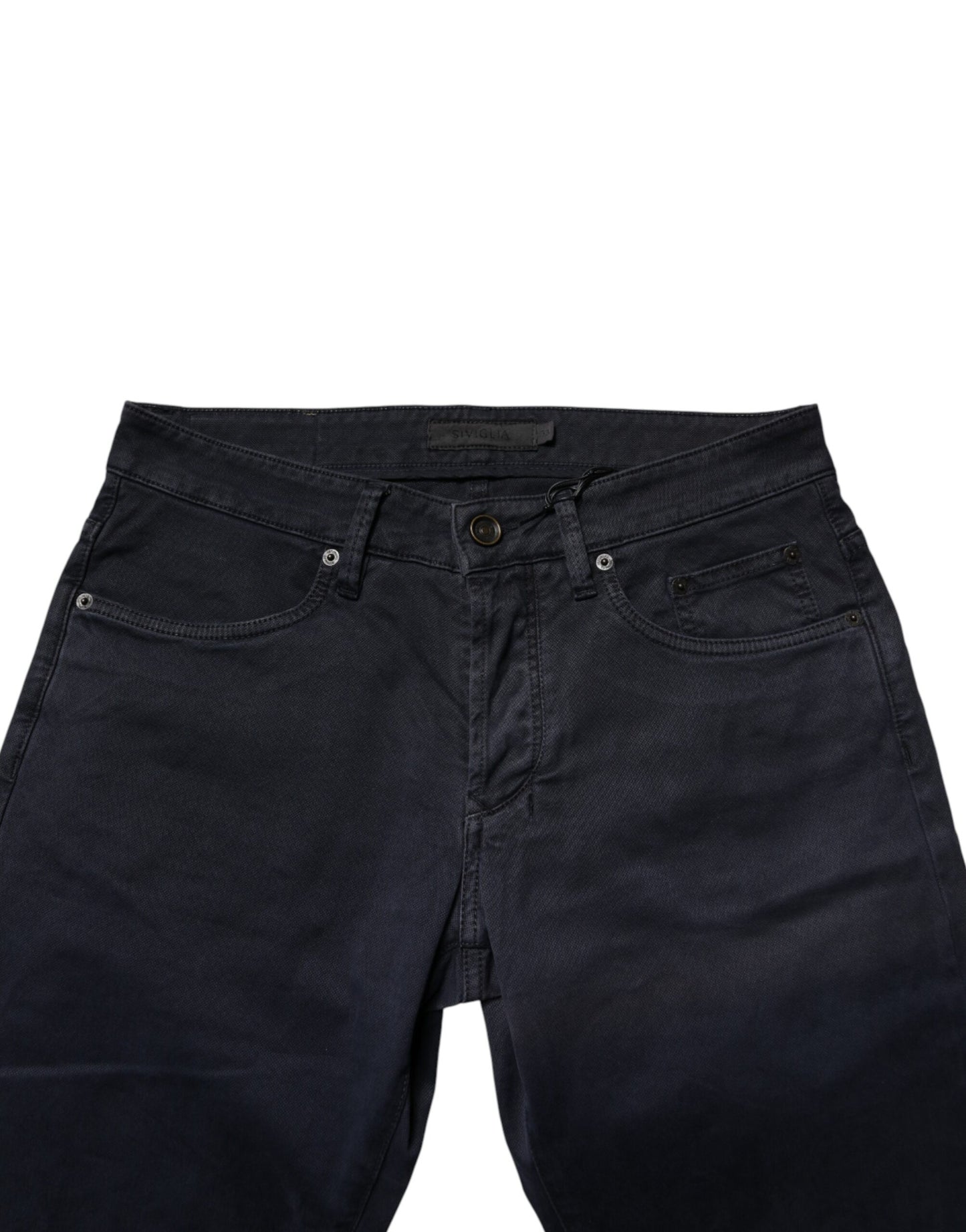 Siviglia Zwarte Mid Waist Katoenen Skinny Denim Heren Broek Jeans