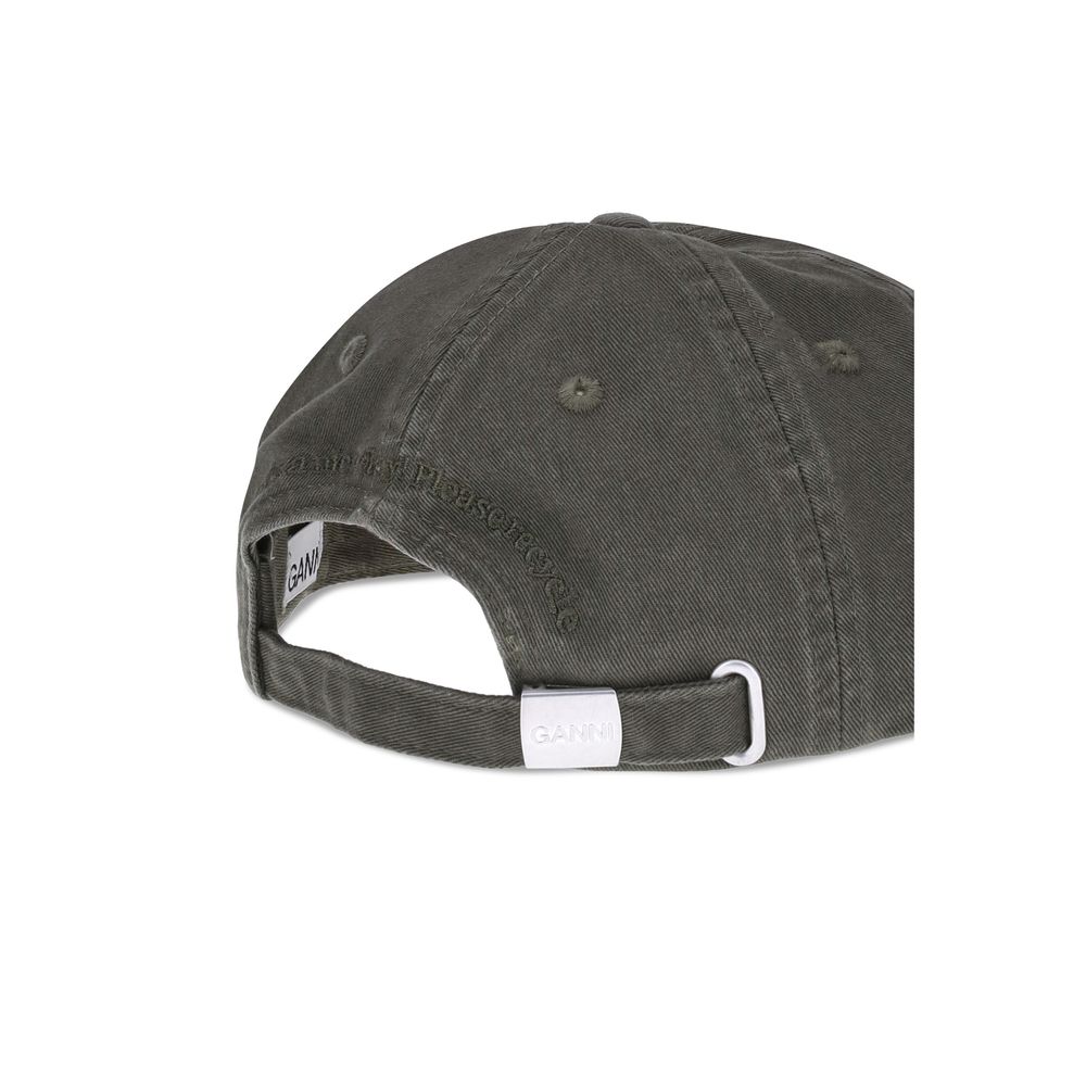 Casquette Ganni en coton vert (casquette de baseball)