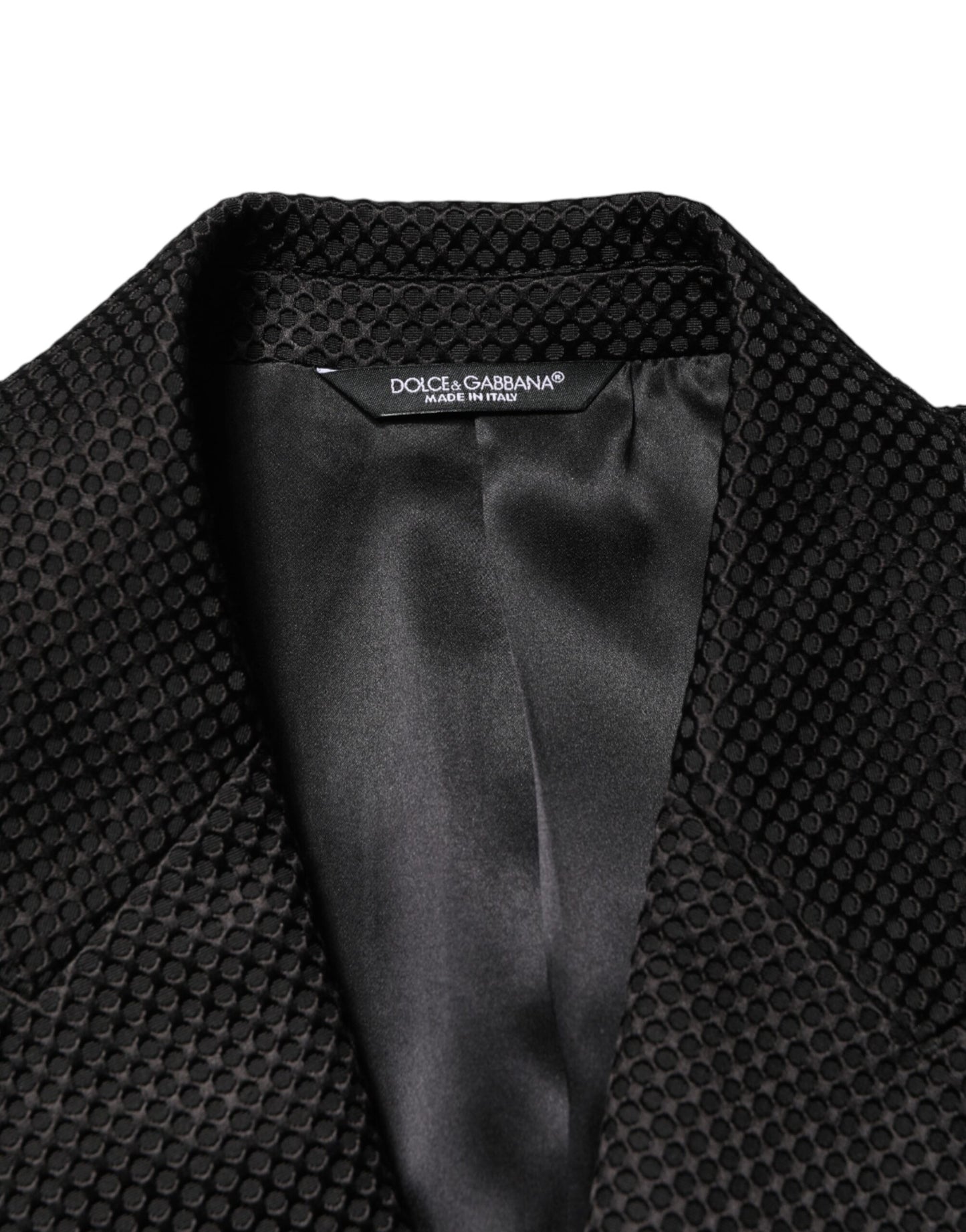 Blazer croisé à deux boutons Dolce & Gabbana en coton noir