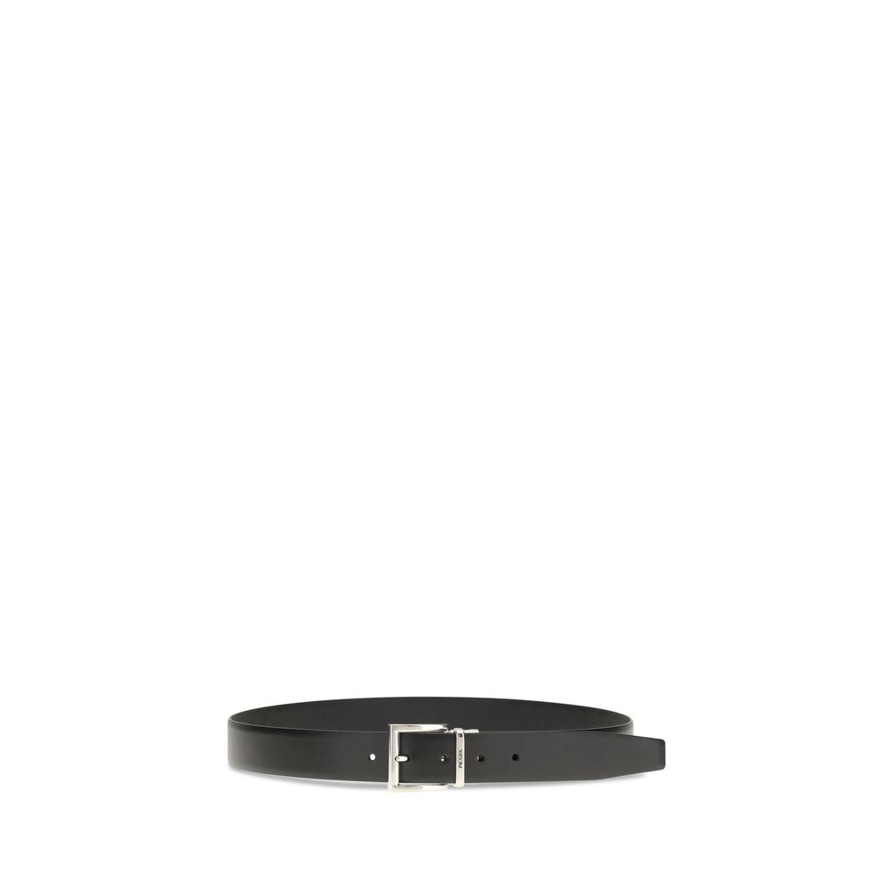 Ceinture Prada Bos Taurus Regular en cuir de veau noir