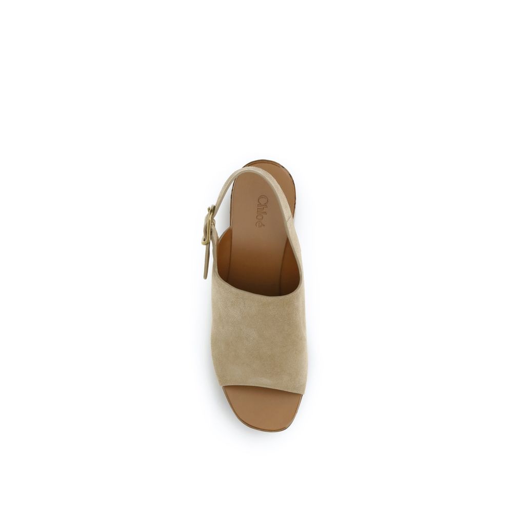 Sandales à plateforme Chloé Beige Lamb Ovis Aries