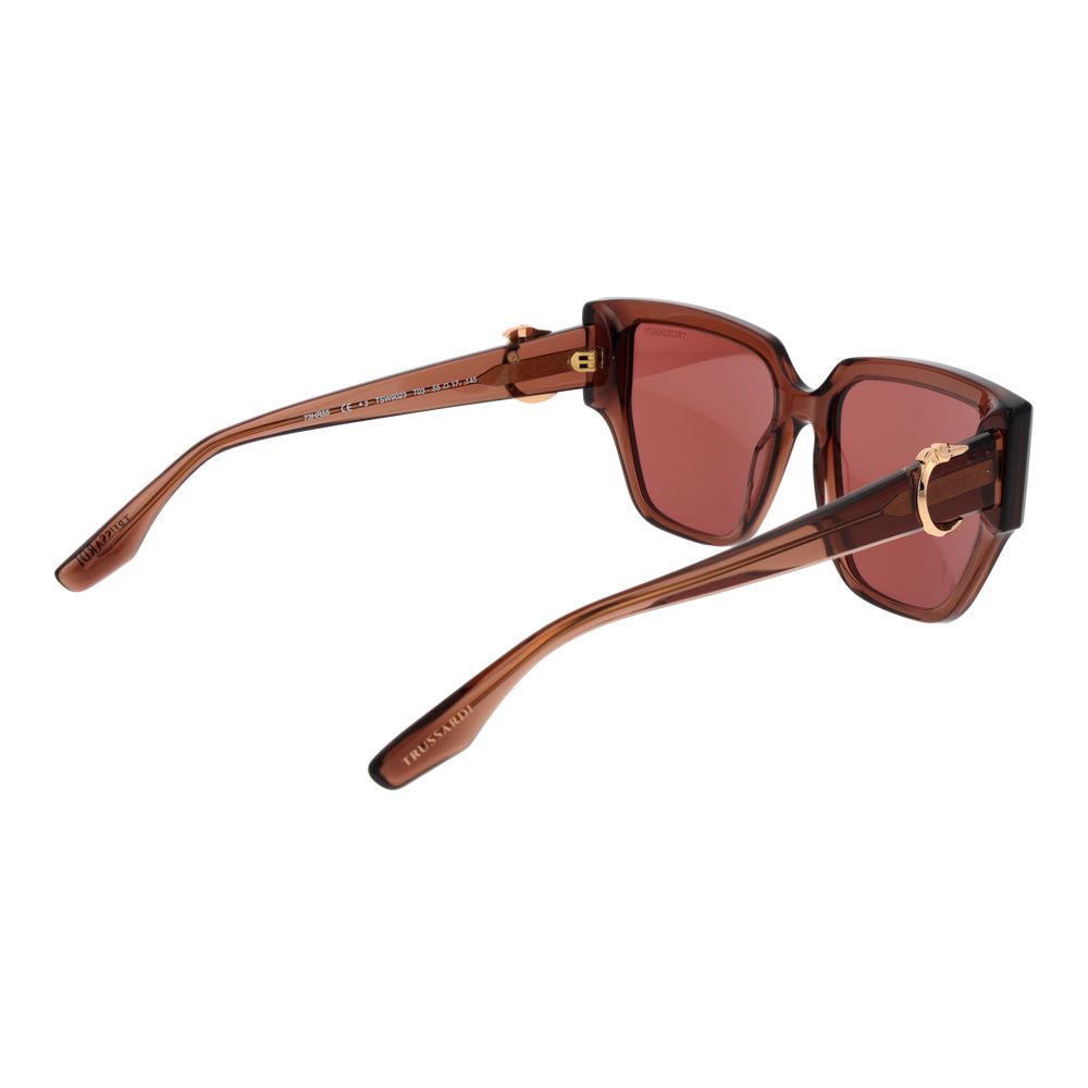 Lunettes de soleil Trussardi en acétate marron