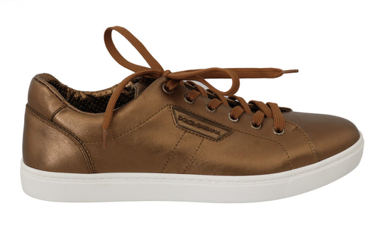 Sneakers décontractées en cuir doré pour homme de Dolce &amp; Gabbana