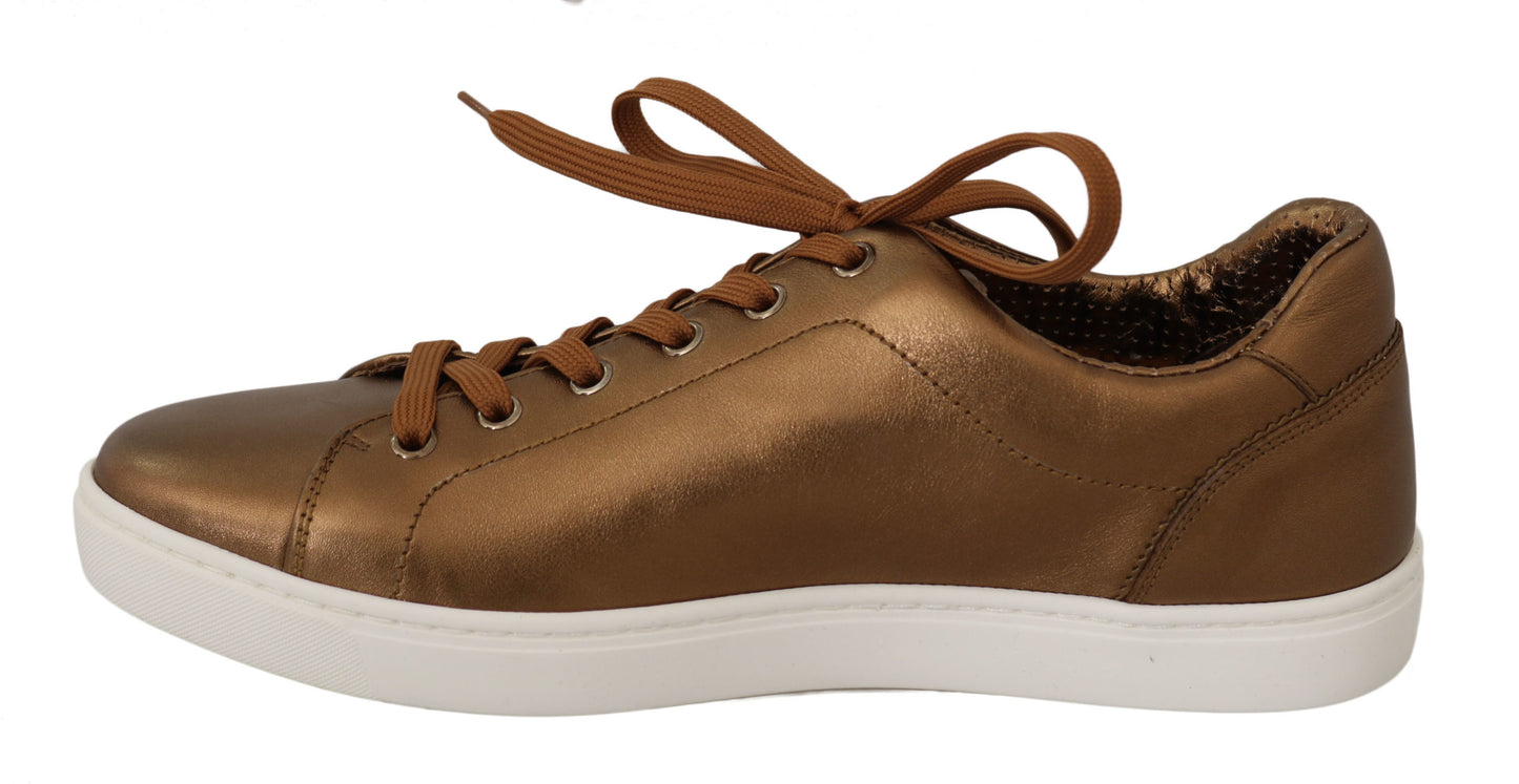 Sneakers décontractées en cuir doré pour homme de Dolce &amp; Gabbana