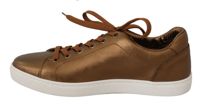 Sneakers décontractées en cuir doré pour homme de Dolce &amp; Gabbana