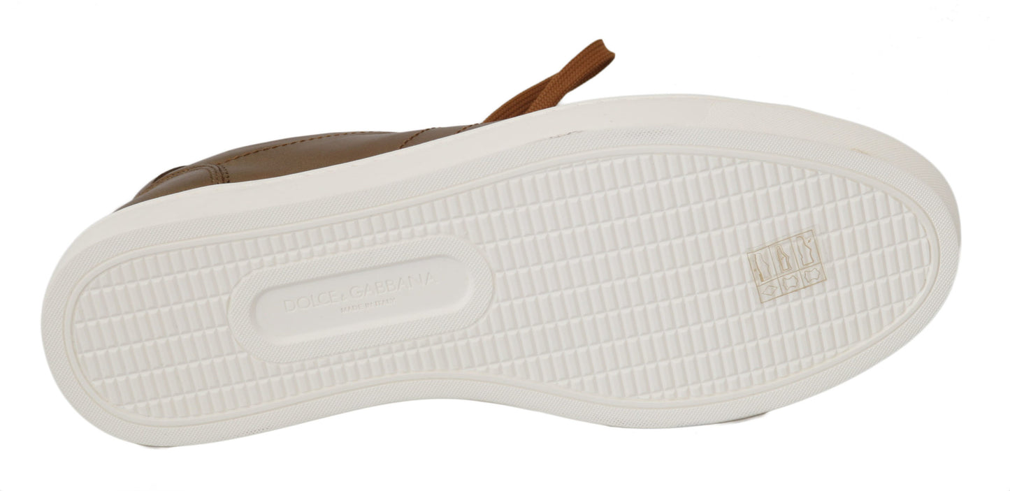 Sneakers décontractées en cuir doré pour homme de Dolce &amp; Gabbana