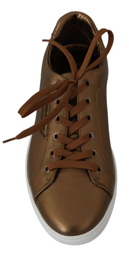 Sneakers décontractées en cuir doré pour homme de Dolce &amp; Gabbana