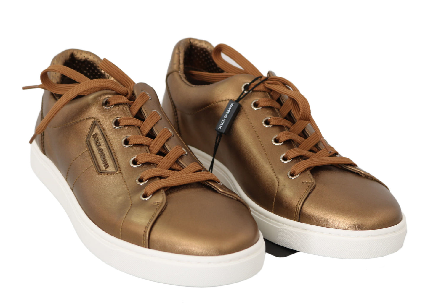 Sneakers décontractées en cuir doré pour homme de Dolce &amp; Gabbana