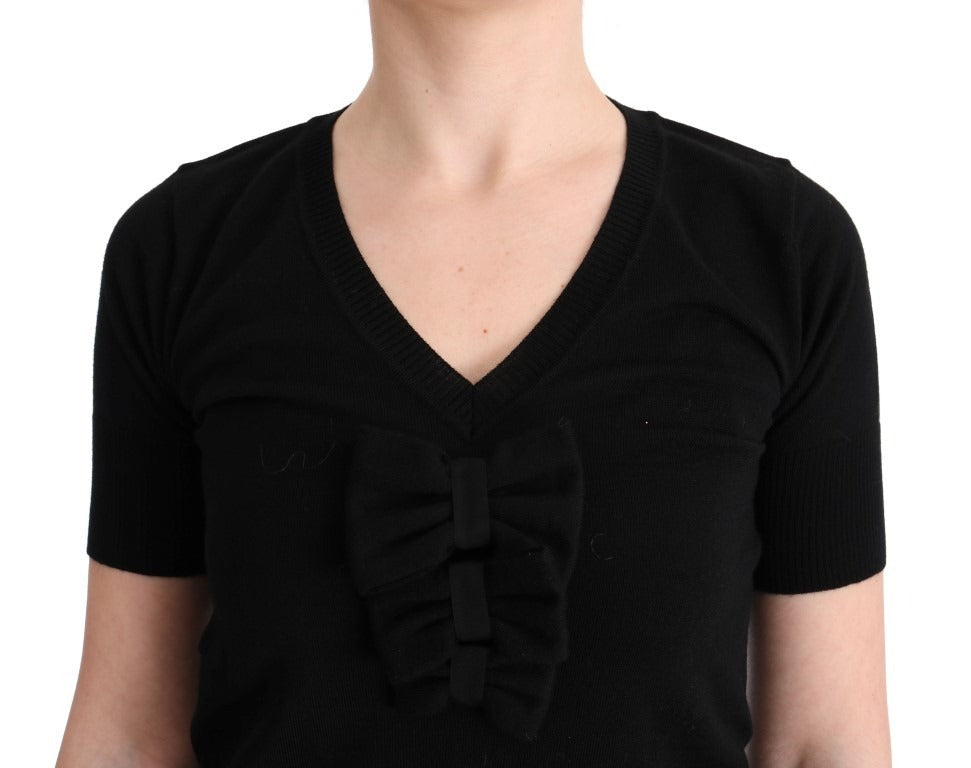 MARGHI LO' Blouse Femme en 100% Lana Laine Noire