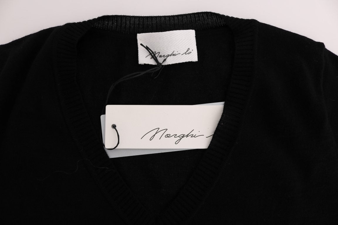 MARGHI LO' Blouse Femme en 100% Lana Laine Noire