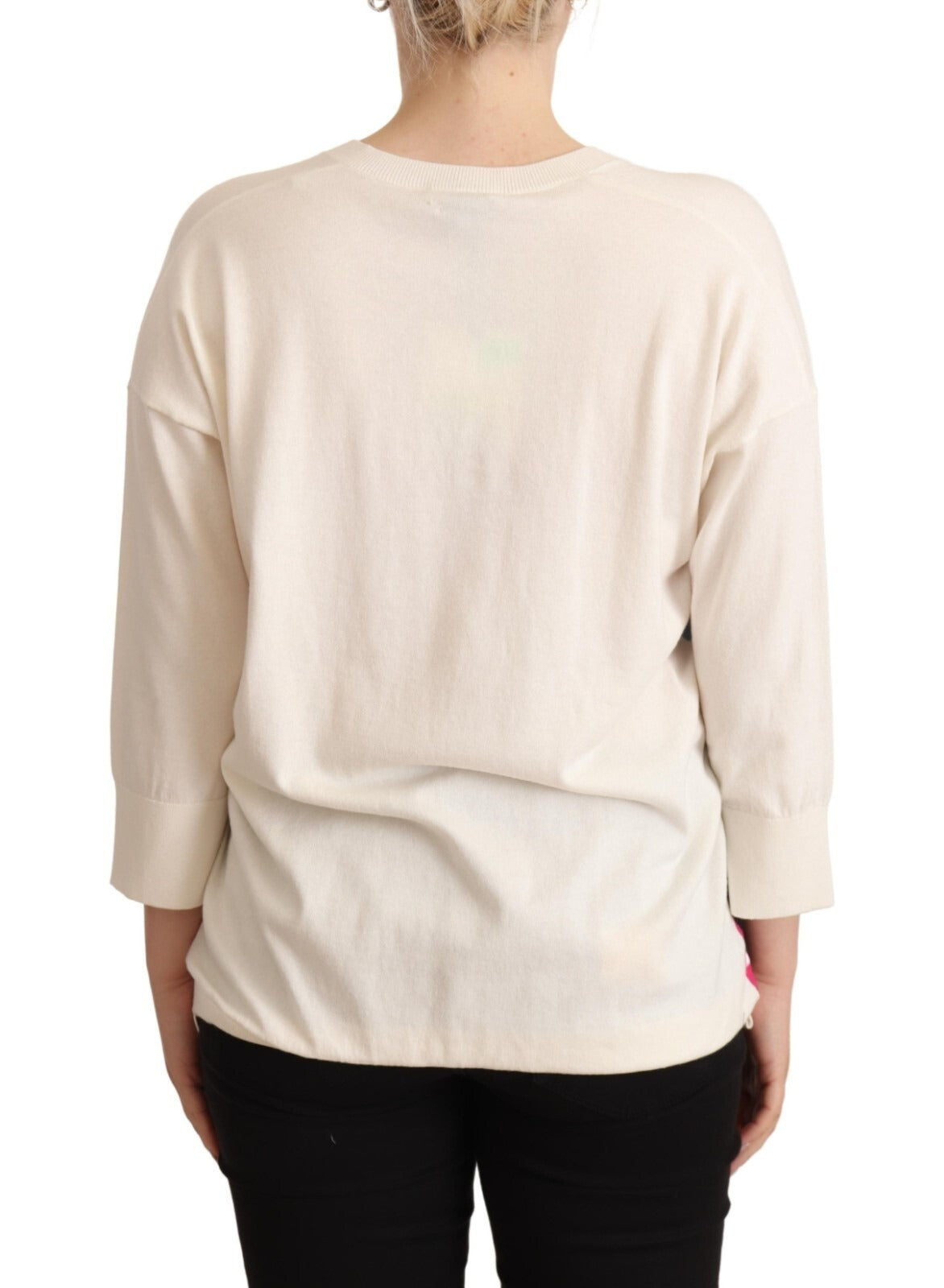 Ballantyne Multicolor Floral Cashmere Cotton Pullover Sweater