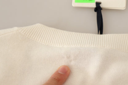 Ballantyne Multicolor Floral Cashmere Cotton Pullover Sweater