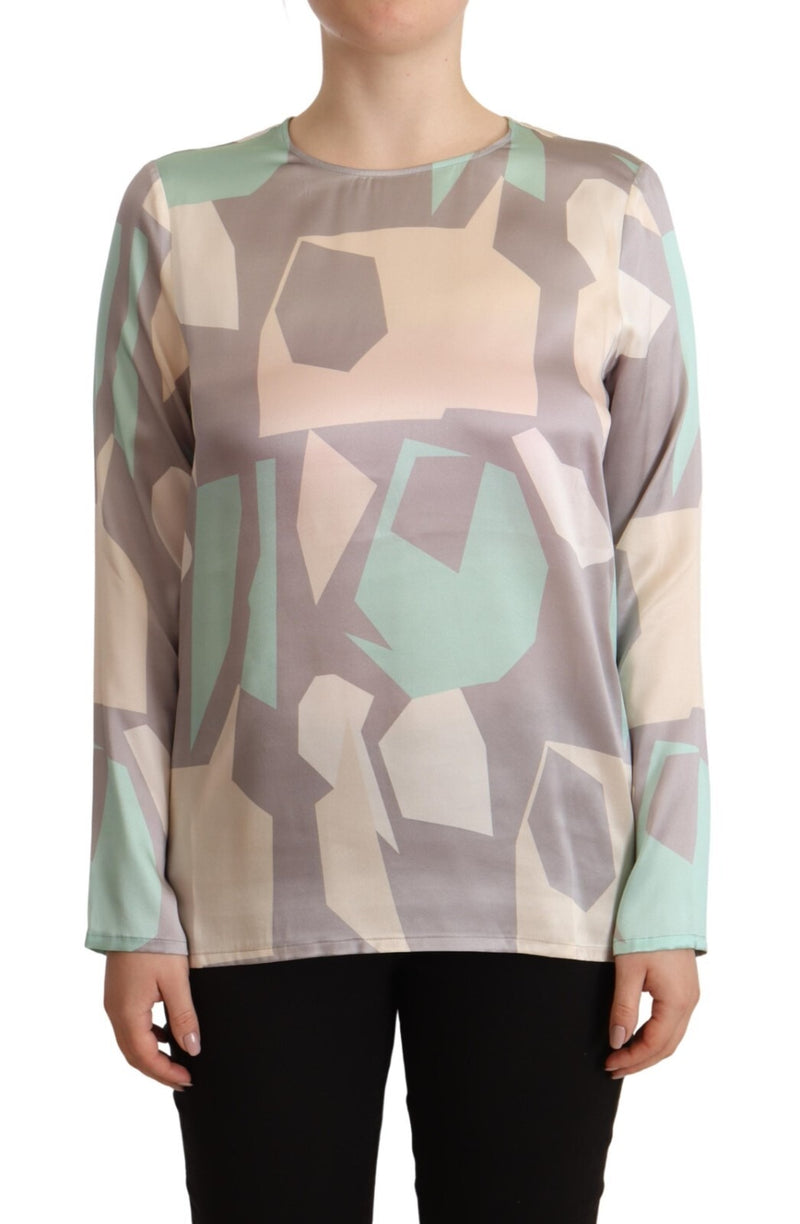 Fabiana Filippi Multicolor Silk Long Sleeves Top Blouse