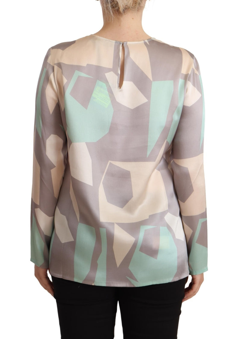 Fabiana Filippi Multicolor Silk Long Sleeves Top Blouse