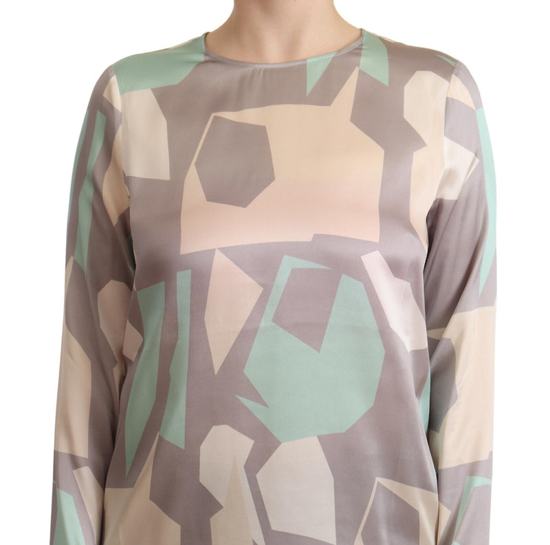 Fabiana Filippi Multicolor Silk Long Sleeves Top Blouse