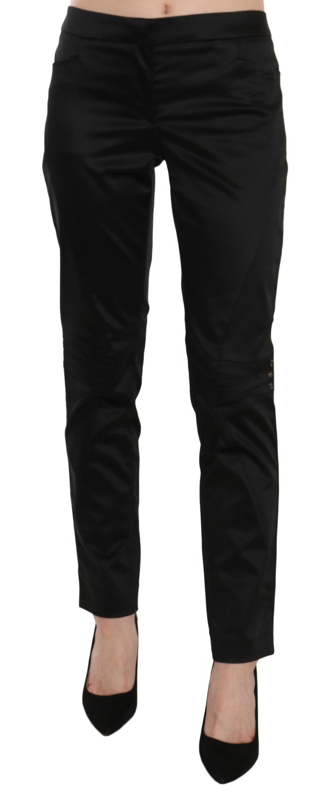Exte Black Mid Waist Skinny Dress Formal Trousers