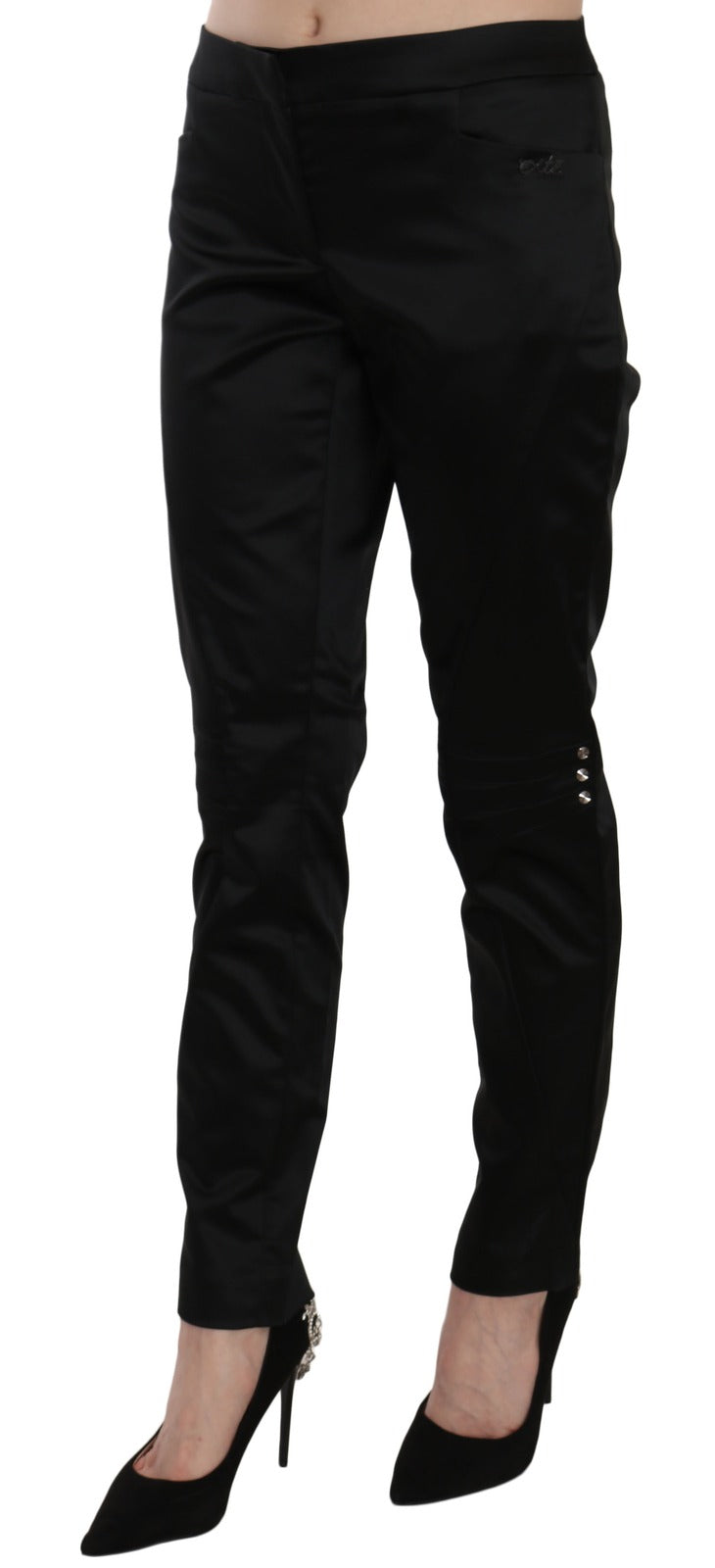 Exte Black Mid Waist Skinny Dress Formal Trousers