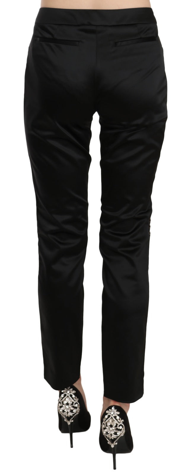 Exte Black Mid Waist Skinny Dress Formal Trousers