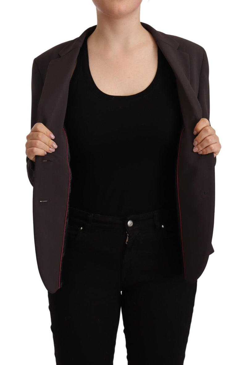 F.IT Brown Long Sleeve Single Breasted Women's Jacket Blazer