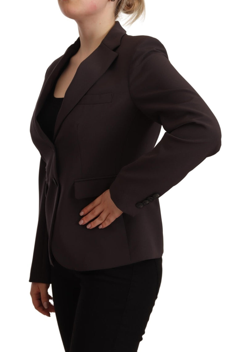 F.IT Brown Long Sleeve Single Breasted Women's Jacket Blazer