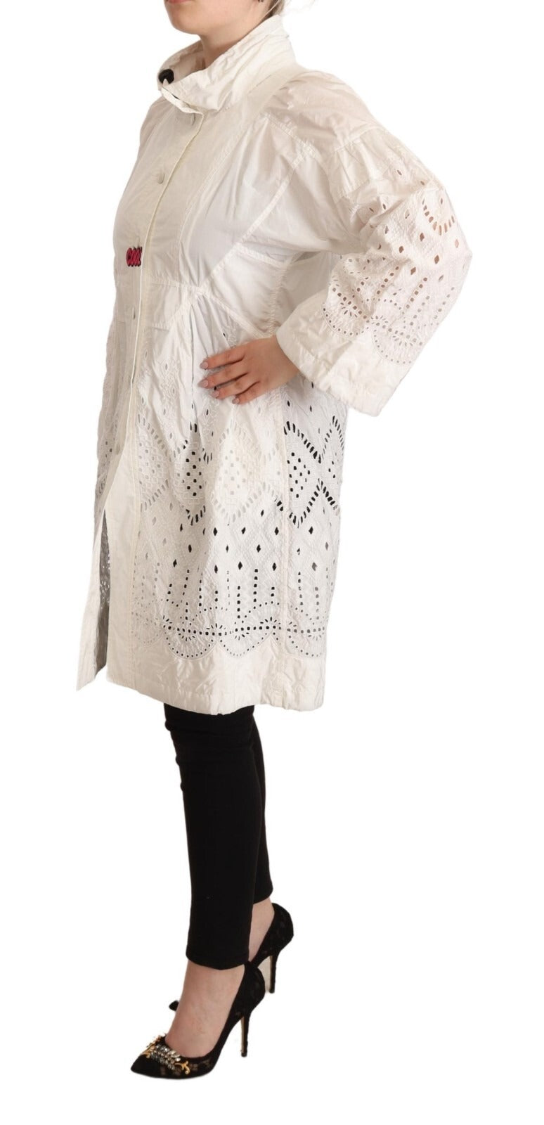 Ermanno Scervino Button Down White Long Sleeve Jacket