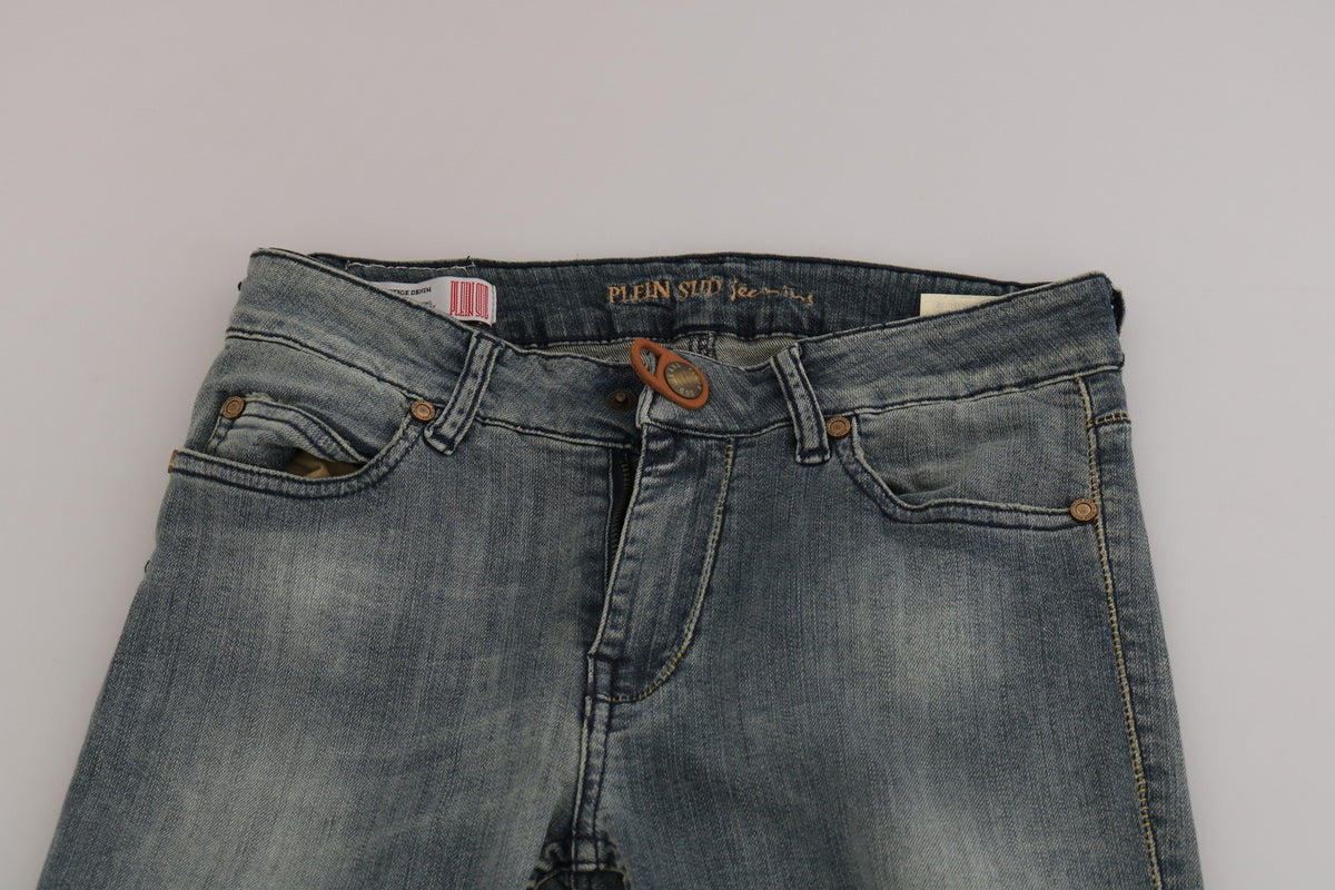 PLEIN SUD Blue Washed Low Waist Slim Fit Skinny Jeans