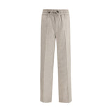 Brioni Asolo Gray Linen Casual Trousers for Men