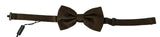 Nœud papillon ajustable en soie marron à pois Dolce &amp; Gabbana pour homme